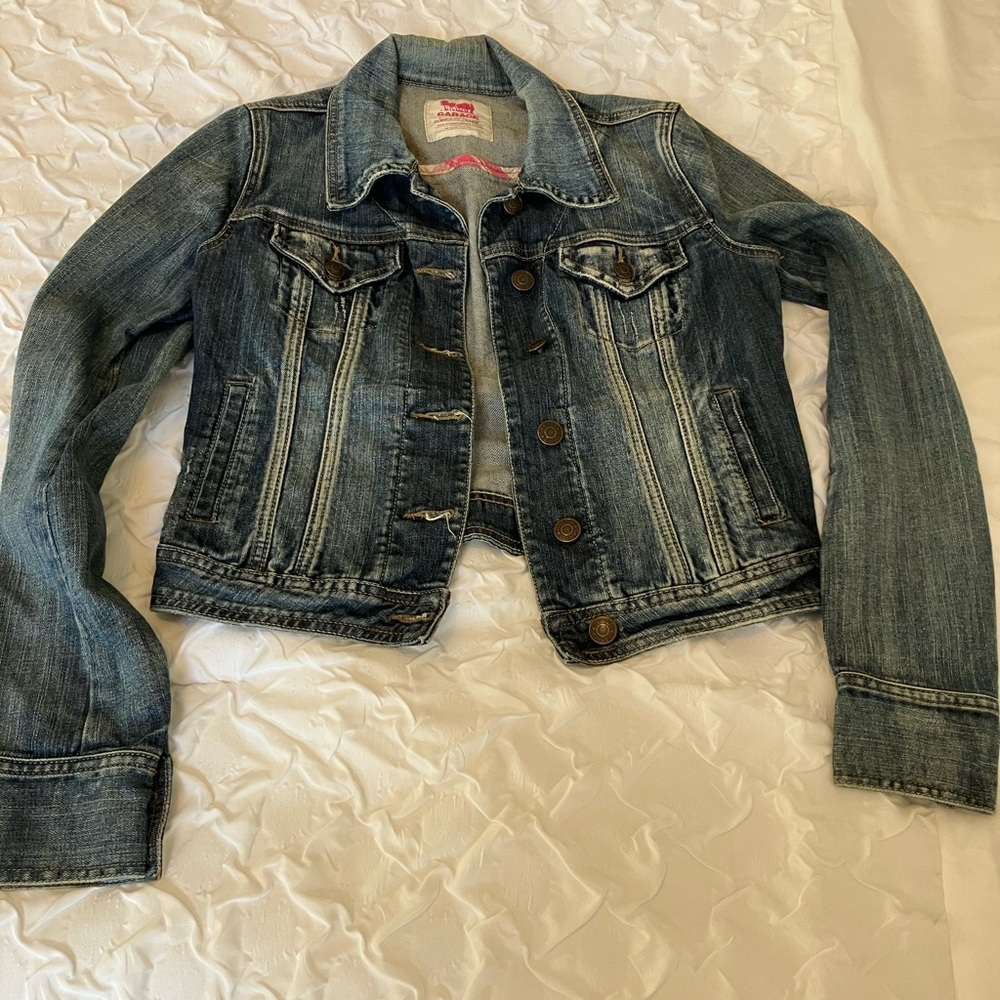 Garage Blue Stressed Jean Jacket - Sz SM